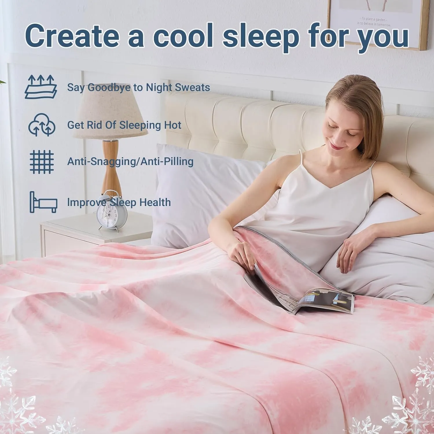 Cooling Blanket for Hot Sleepers Throw Size 50"x70", Summer Ice Cold Blanket Absorbs Heat to Keep Body Cool for Night Sweats, Lightweight Breathable Cold Blankets for Sleeping Bed & Sofa
