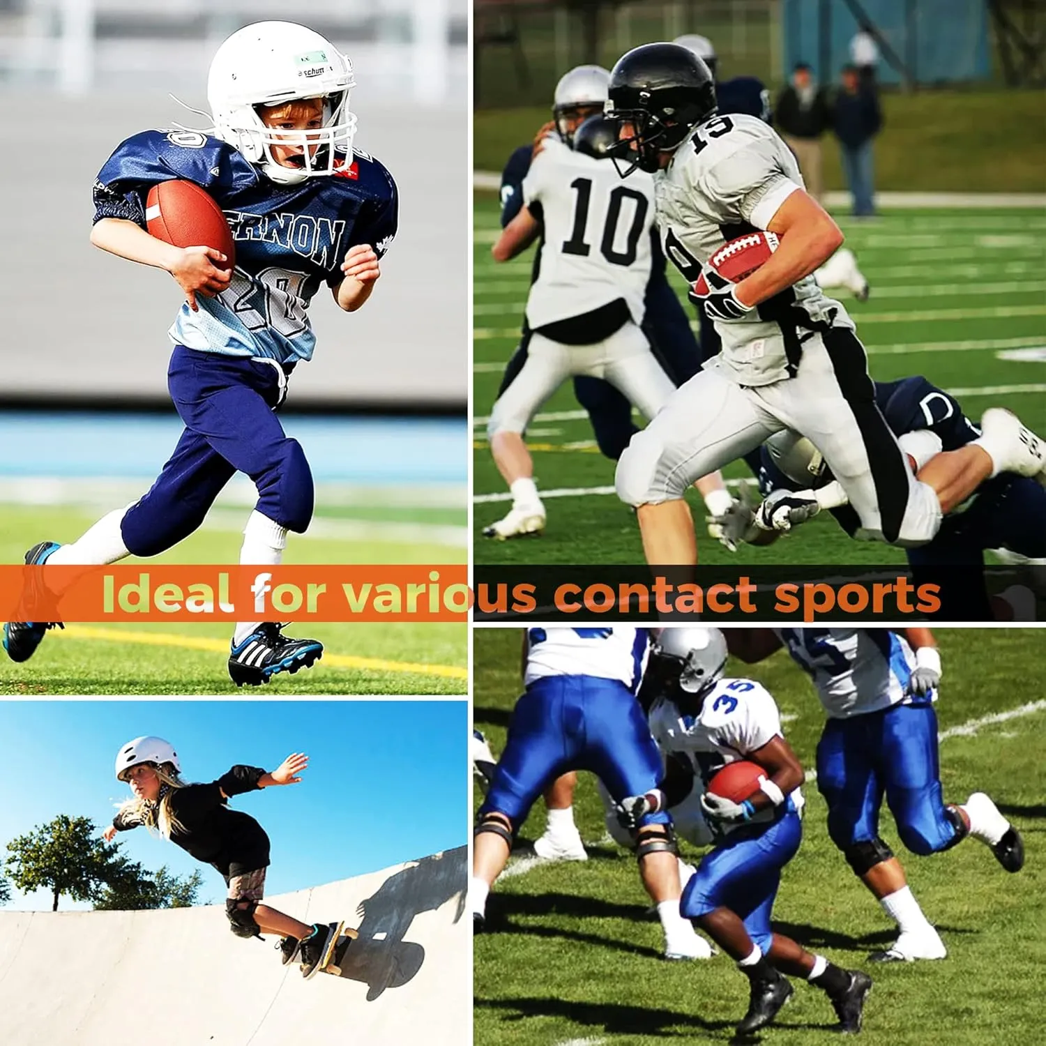 COOLOMG Youth Boys Football Girdle Padded Shorts/Leggings with Crotch Pocket,Integrated Hip,Tailbone,Thigh Pads Girdles