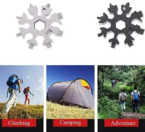 COOLWUFAN 18 In 1 Stainless Snowflake Multi-Tool