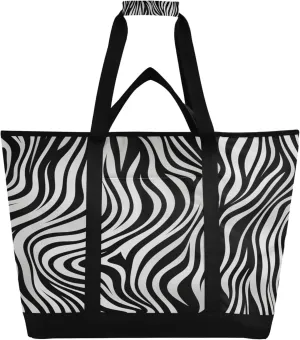 Cow Print Reusable Insulated Cooler Bag with Ice Pack Compartment - Large 47L Waterproof Thermal Grocery Tote for Picnic Beach Camping Lunch Storage