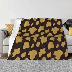 Cow Spots 60"X50" Flannel Blanket - 100% Soft Polyester, Lightweight and Warm, Suitable for Families, Camping, Travel