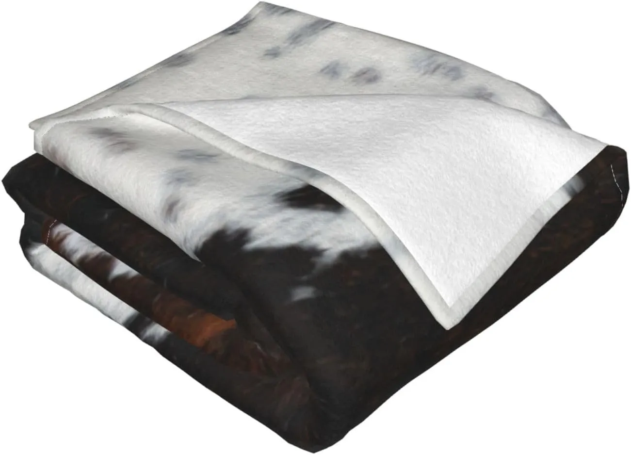 Cowhide, Cow Skin Print Pattern 60"X50" Flannel Blanket - 100% Soft Polyester, Lightweight and Warm, Suitable for Families, Camping, Travel