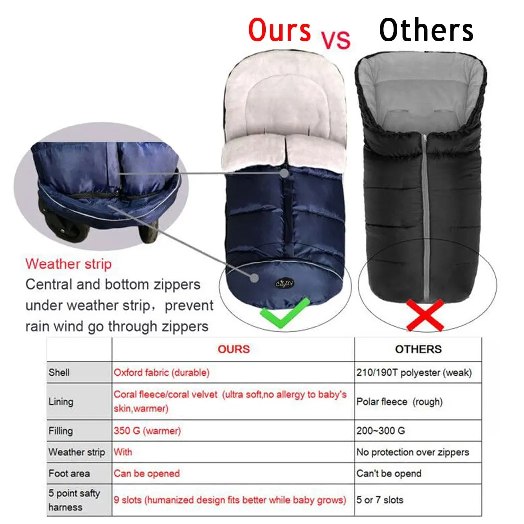 CozyMe Stroller Footmuff, Insulated Stroller Blanket Evelution for Winter Baby, Universal Waterproof Winter Bunting Bag, Cozy Universal Travel Gear Stroller Sleeping Bag Fit for 6M-4T