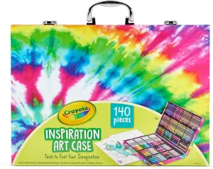 Crayola Inspiration Art Case Coloring Set - Tie-Dye (140ct), Art Supplies Set For Kids, Drawing Kit, Travel Gift for Girls & Boys, Ages 5  [Amazon Exclusive]