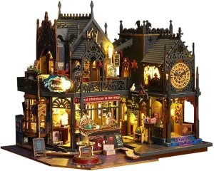CRIOLPO DIY Miniature Doll House Kit, Tiny Wooden House Craft Set for Adults, Tiny Handmade Toy with Detailed Furniture, Magic House DIY Kit, for Inventive Hobbies, Home Decor - Holo Magic City