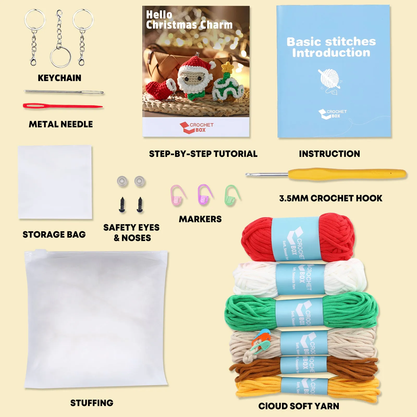 CROCHET BOX Crochet Kit for Beginners—— Christmas Charm
