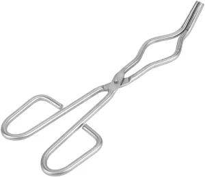Crucible Tongs, Stainless Steel Professional Crucible Forceps Clamp Beaker Holder Pliers With Aircraft Class Rivet For Laboratory Industry (200mm)