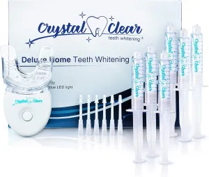 Crystal Clear Teeth Whitening Kit, USA Dentists Approved, Teeth Whitening Gel with LED Light, 30ml Gel and Tray