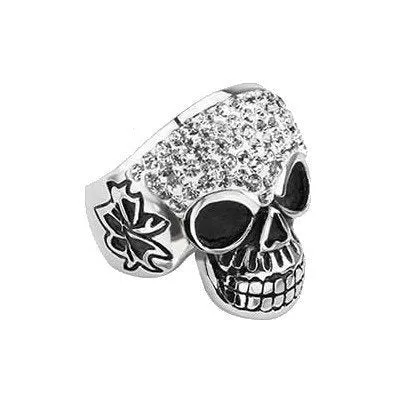 Crystal Skull - with Multi-Clear CZ Stones (#350)