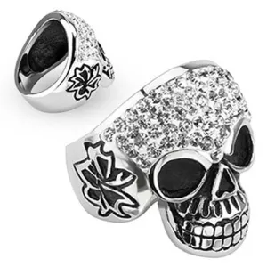 Crystal Skull - with Multi-Clear CZ Stones (#350)