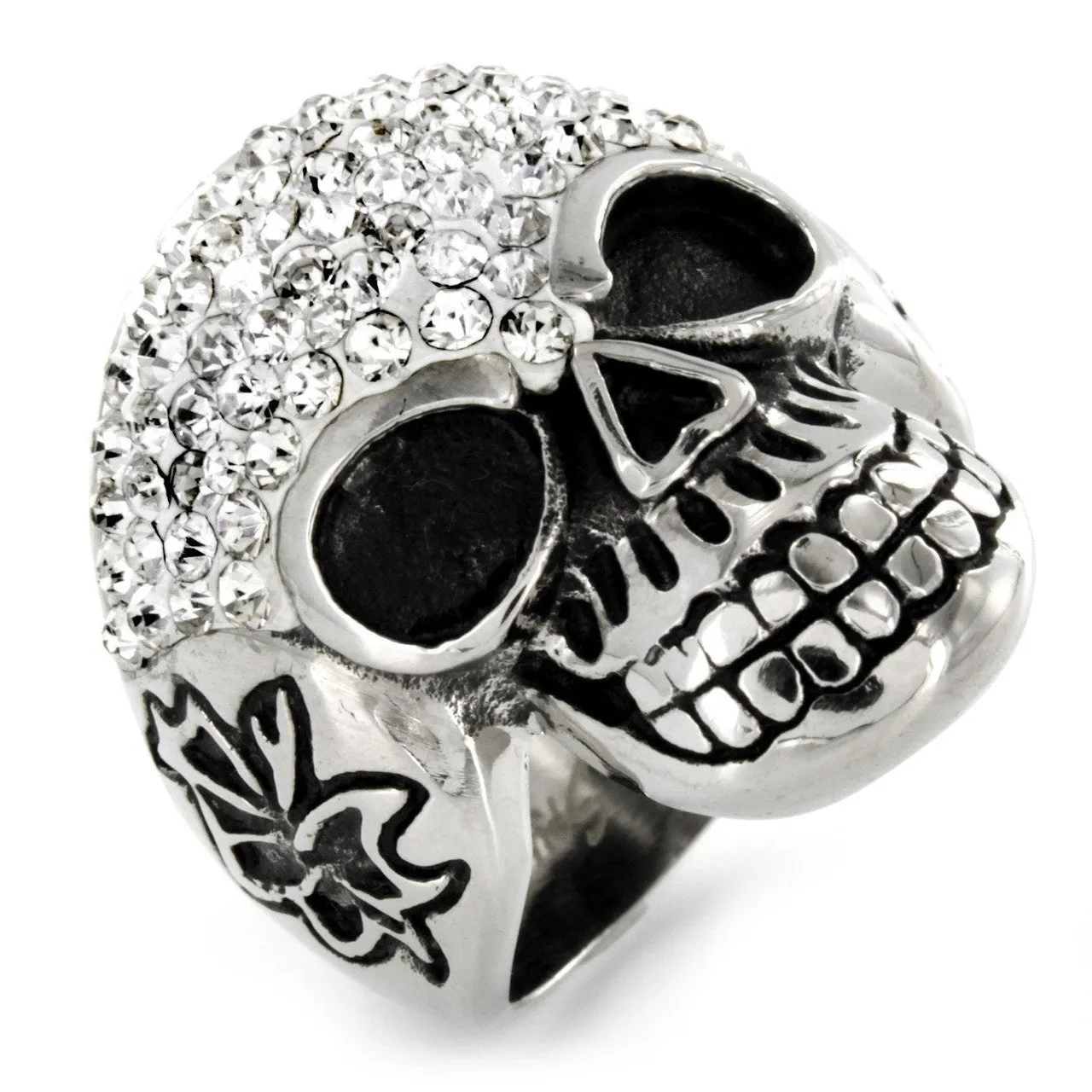 Crystal Skull - with Multi-Clear CZ Stones (#350)