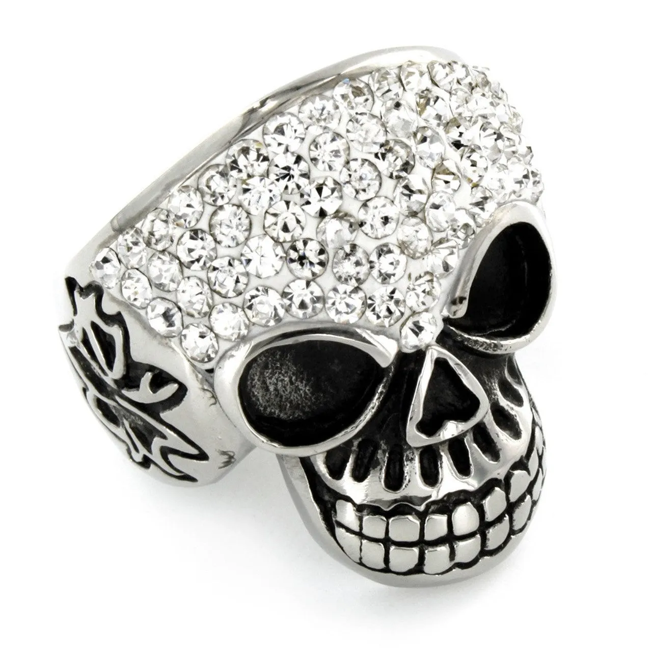 Crystal Skull - with Multi-Clear CZ Stones (#350)