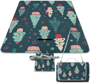 Cupcakes Picnic Blanket Outdoor, Oversized Beach Blanket, Foldable Lightweight Waterproof Sand Cushion Suitable for Beaches, Camping Grasslands Mat