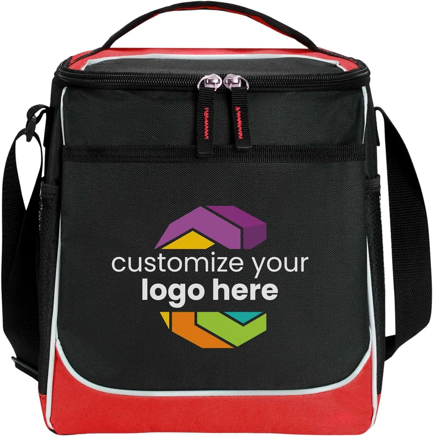 Custom Soft Cooler Bag - Personalize Your Insulated Bag | for Corporate Events or Gifts - Leak Proof Customizable Portable Cooler Bag Holds 30 Beer Cans - 13 x 11 x 7.25 - Customize 123