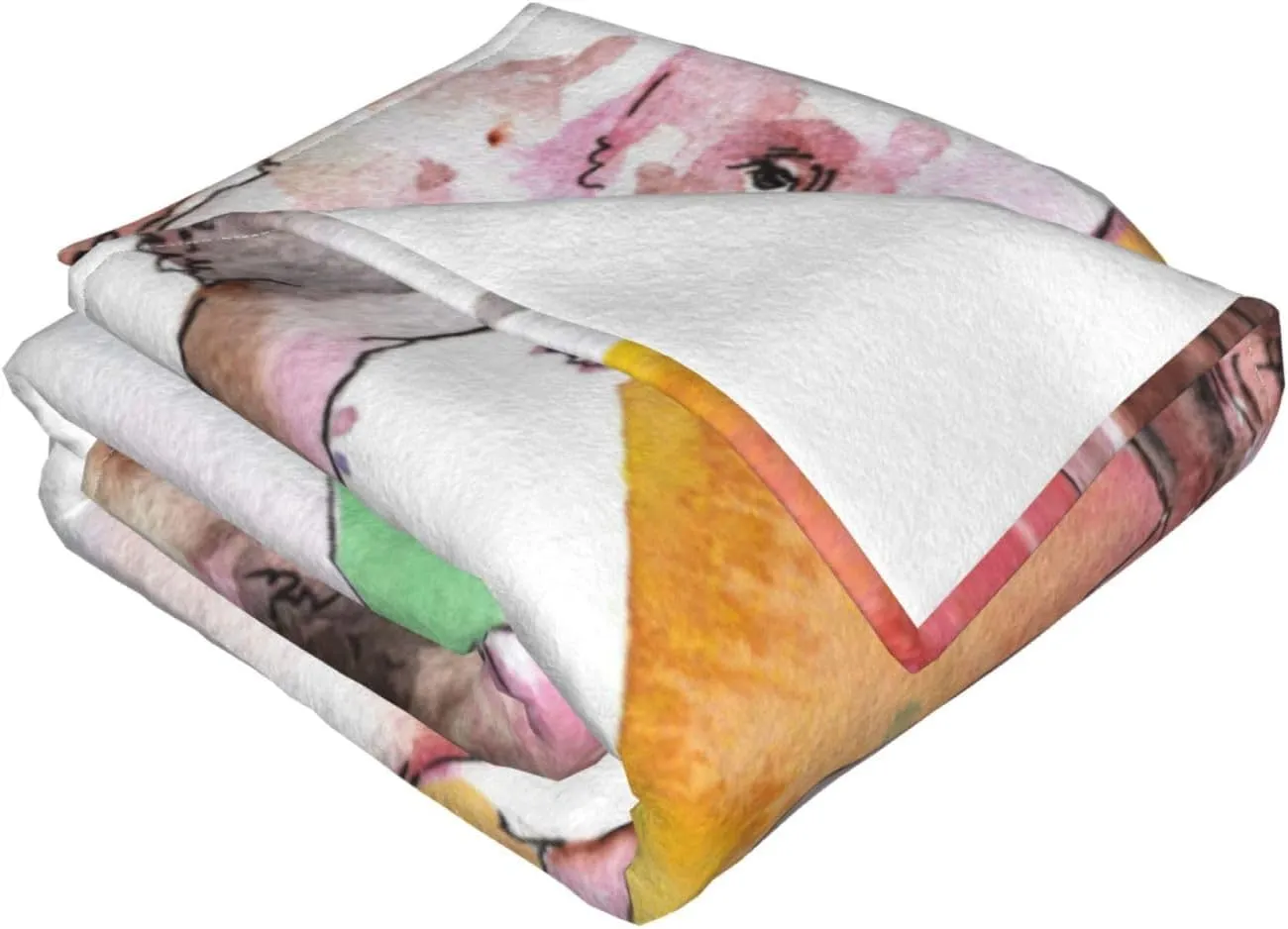 Cute Pink Pig 60"X50" Flannel Blanket - 100% Soft Polyester, Lightweight and Warm, Suitable for Families, Camping, Travel