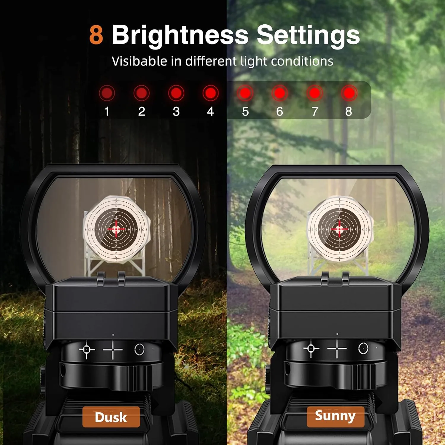 CVLIFE Reflex Sight, 1x28x40mm Red Dot Sight, 4 Adjustable Reticles Sight for 20mm Picatinny Rail, Red Dot Optics, Absolute Co-Witness