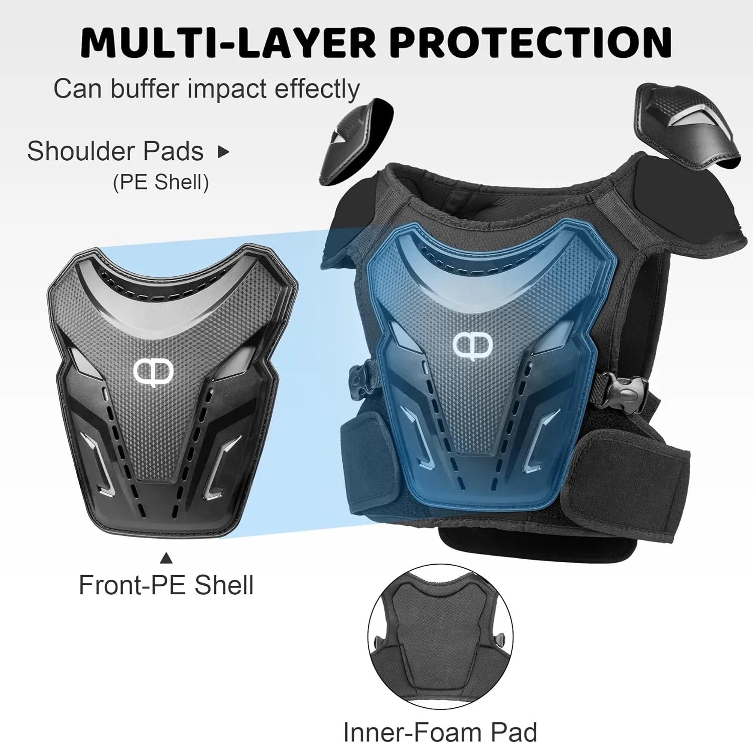DA - Off Road Bicycle Equipment, Youth Motorcycle Riding Protective Equipment, Off-Road Motorcycle Armor Set, Boys and Girls, Mountain Bike Riding Chest Protector