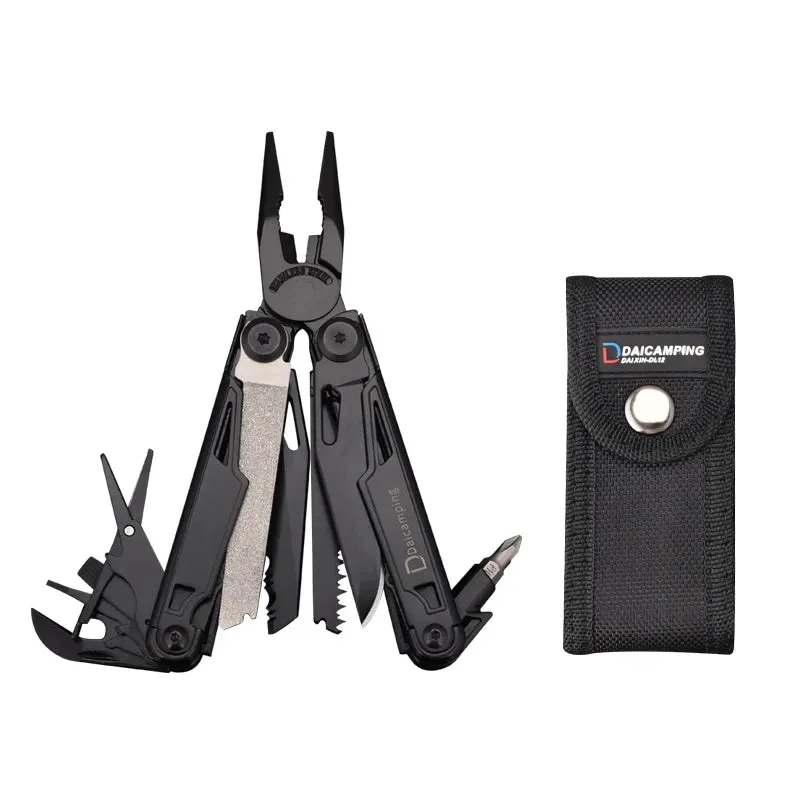 DAICAMPING DL12 EDC Multi-Tool with Folding Knife, Pliers, Saw, and Camping Gear