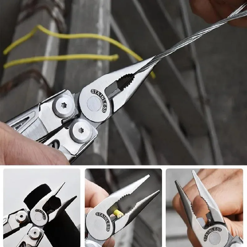 DAICAMPING DL12 EDC Multi-Tool with Folding Knife, Pliers, Saw, and Camping Gear