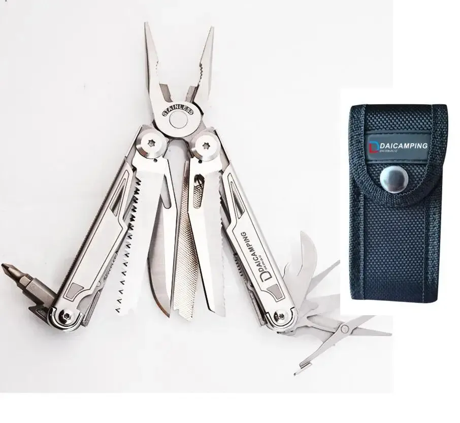 DAICAMPING DL12 EDC Multi-Tool with Folding Knife, Pliers, Saw, and Camping Gear