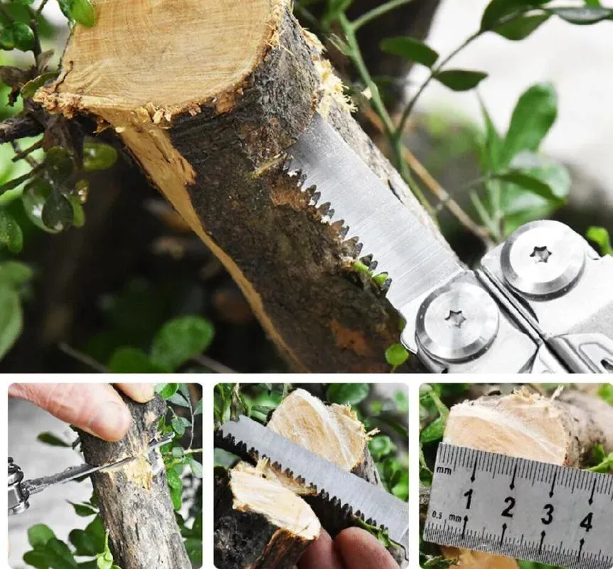 DAICAMPING DL12 EDC Multi-Tool with Folding Knife, Pliers, Saw, and Camping Gear