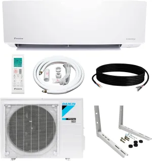 Daikin 18,000 BTU 18 SEER2 Entra R32 Series Ductless Mini Split Heat Pump System w/Maxwell All-Inclusive 25’ Installation Kit and Wall Mounting Bracket (230V)