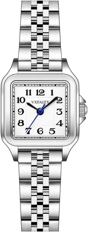 Dainty Square Watch for Women with Easy Read Arabic Numeral Ladies Dress Watches