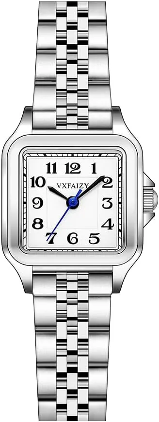 Dainty Square Watch for Women with Easy Read Arabic Numeral Ladies Dress Watches