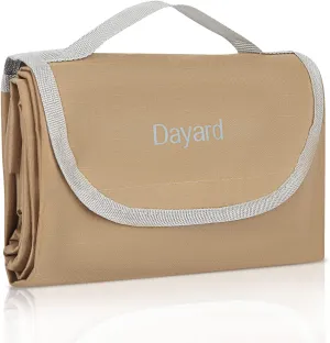 DAYARD Outdoor Picnic Beach Blanket Waterproof, Khaki, Sand Free Foldable Portable Beach Mat for Picnics, Park, Camping, Hiking