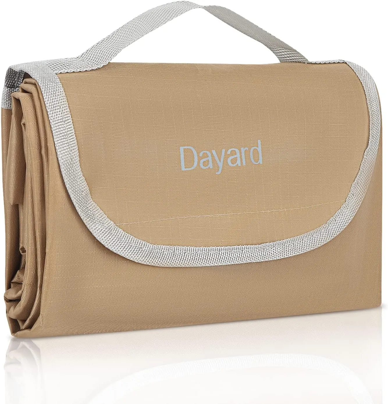 DAYARD Outdoor Picnic Beach Blanket Waterproof, Khaki, Sand Free Foldable Portable Beach Mat for Picnics, Park, Camping, Hiking