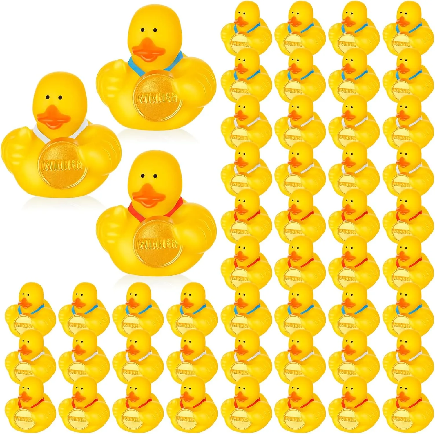 DEEKIN 24 Pcs Award Medal Rubber Ducks for Graduation 2 Inch Winner Ducks Graduation Party Favors Sports Competition Prize Gifts Decor