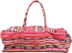 Deluxe Yoga Kit Bag | Full Zip Carrier Yoga Bag with Storage Pockets | Pilates Unisex Bag, Stores Mat and Yoga Accessories | Suitable for Pilates, Yoga, Gym, Fits Most Mat Sizes (Pink)