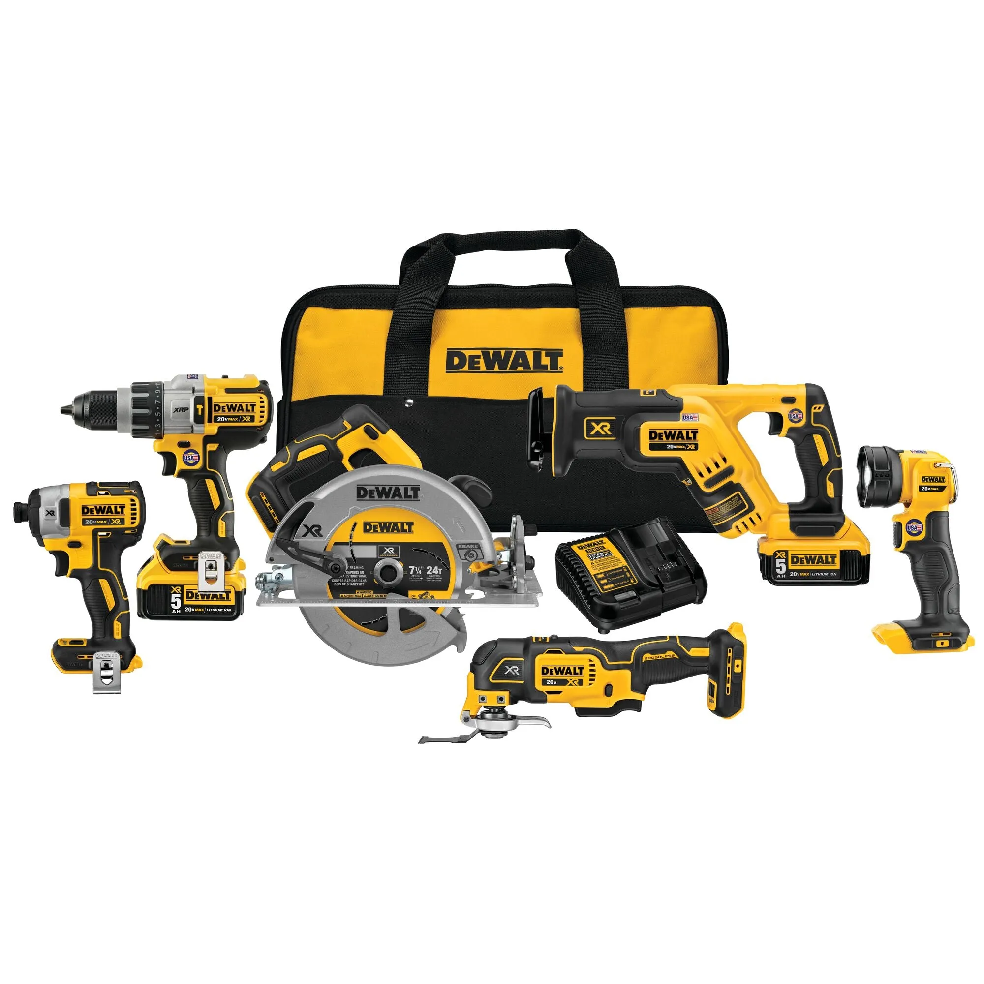 DEWALT 20V Max Xr Brushless Combo Kit, Premium 6-Tool