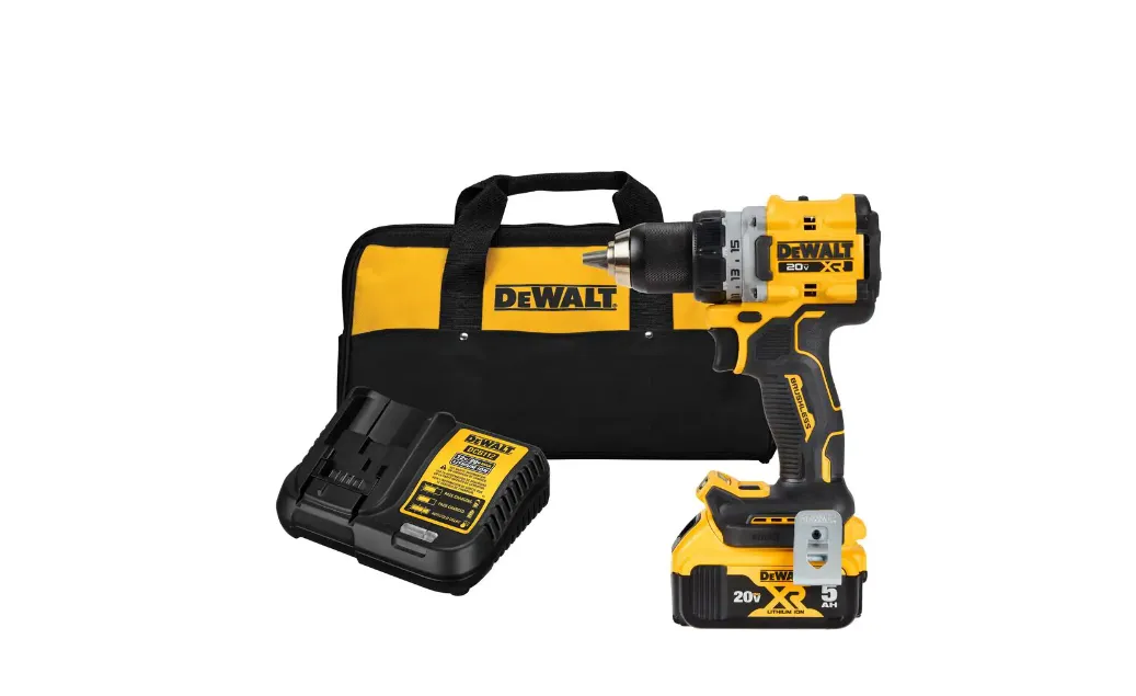 DEWALT 20V MAX XR Lithium-Ion Cordless Compact 1/2 in. Drill/Driver Kit, 20V MAX 5.0Ah Battery, and Charger