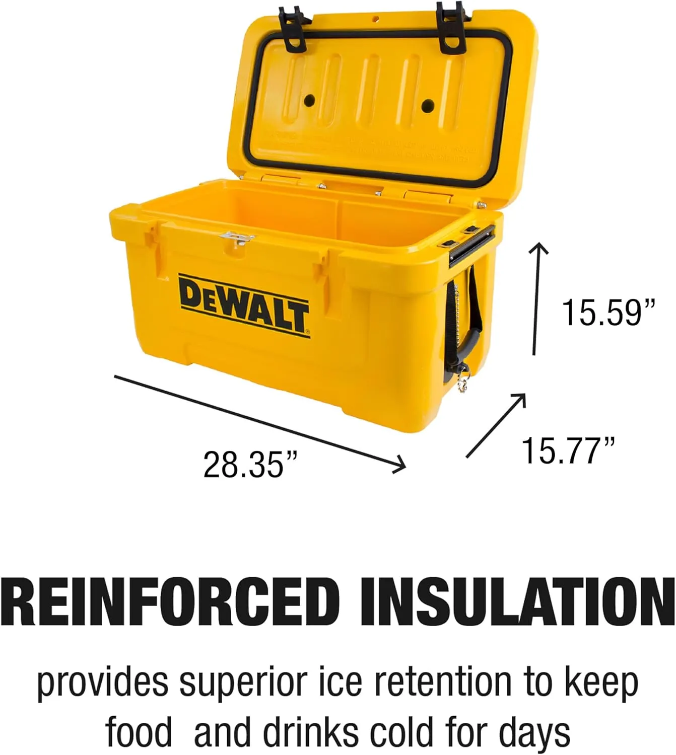 DEWALT 45 Qt Roto Molded Cooler, Heavy Duty Ice Chest for Camping, Sports & Outdoor Activities
