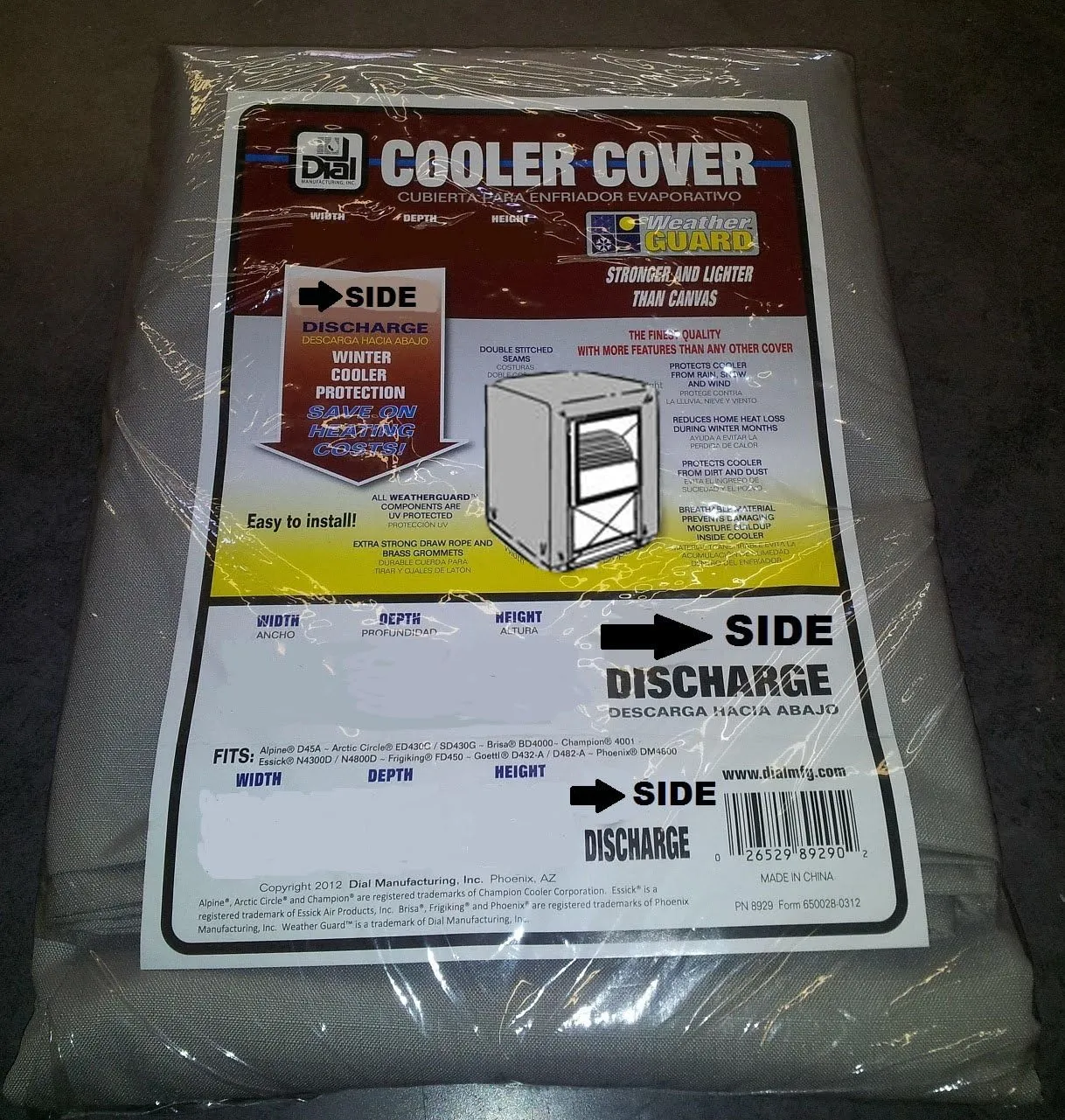 Dial Manufacturing Evaporative Cooler Cover - Side Draft - WeatherGuard
