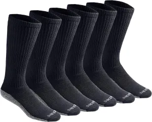 Dickies Men's Dri-Tech Moisture Control Boot-Length Socks, 6 & 12 Pairs, Sizes L-XL