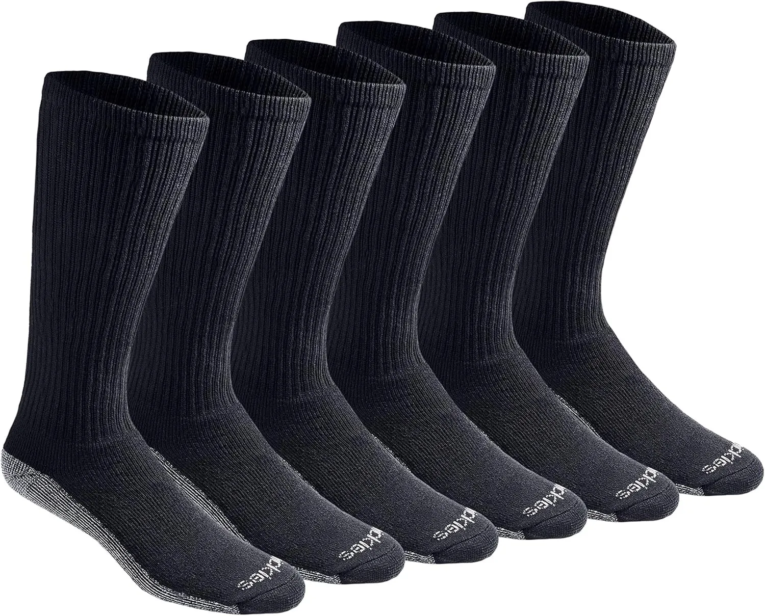 Dickies Men's Dri-Tech Moisture Control Boot-Length Socks, 6 & 12 Pairs, Sizes L-XL