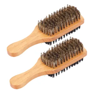Didiseaon Travel-size Soft Beard Brush Wooden Handle 2pcs Mustache Brush for Men Gentle on Skin Styling Tool