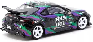 Diecast Model Car Compatible with Tarmac Works 1:64 Scale HKS Toyota GR86 Diecast Model Car, Black, Limited Edition T64G-038-BK