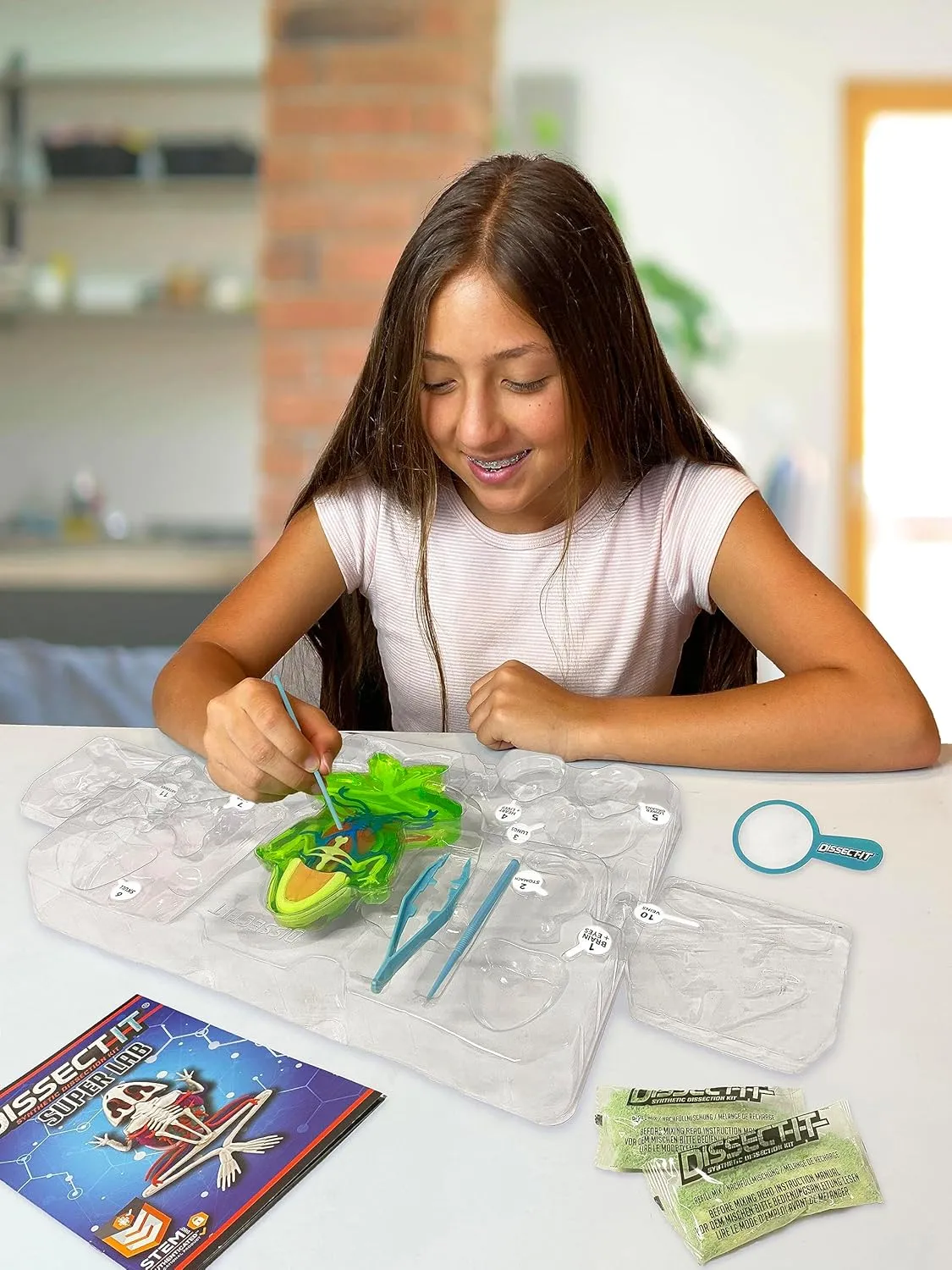 Dissect-It Kit for Kids 6 Plus, Simulated Synthetic Lab Dissection Toy | Frog Super Lab | Authenticated STEM Toys | Kids Learn Animal Science, Biology, and Anatomy