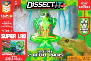Dissect-It Kit for Kids 6 Plus, Simulated Synthetic Lab Dissection Toy | Frog Super Lab | Authenticated STEM Toys | Kids Learn Animal Science, Biology, and Anatomy