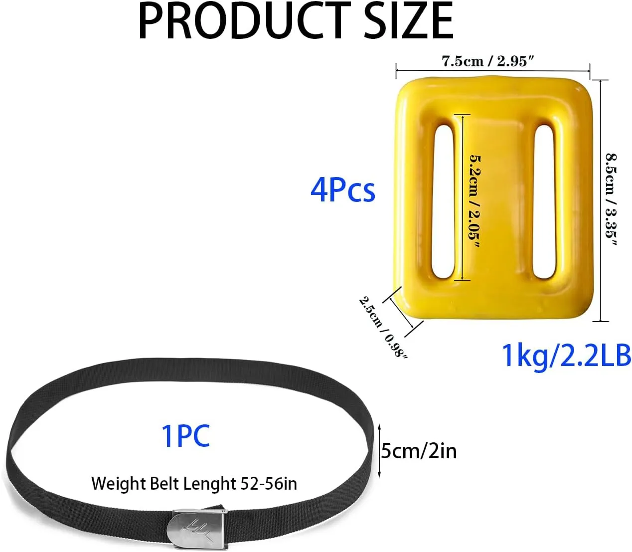 Dive Weights for Scuba Diving Weight Belt(1lb-4.4lb / 0.5kg-2kg),Vinyl Scuba Weights, Coated Dive Weights,Coated Lead Diving Weights, Dive Belt Weights for Freediving, Spearfishing