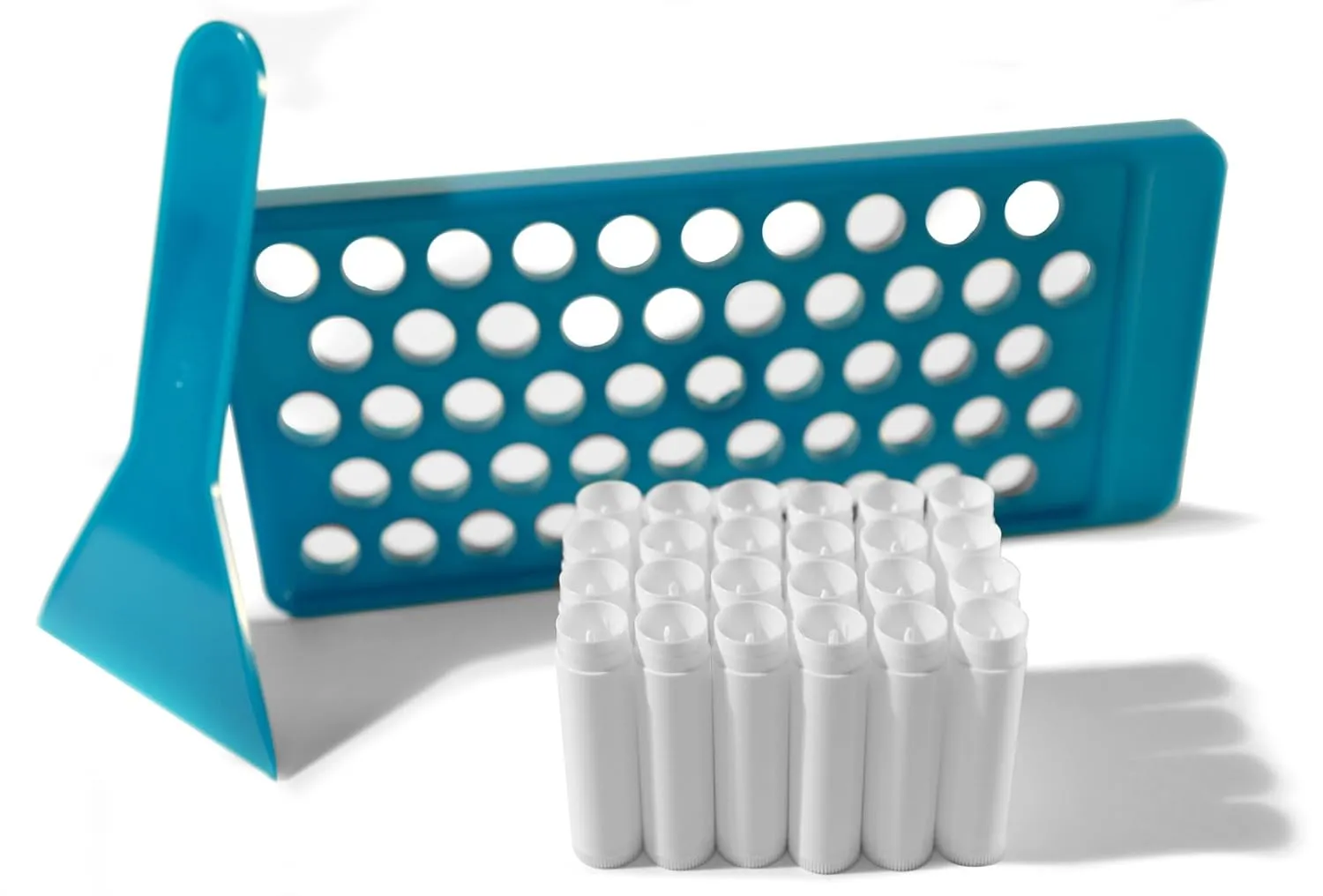 DIY Lip Balm Making Kit by SKS Bottle and Packaging, Inc. - Filling Tray, Spatula, 24 White Tubes With Caps (0.15 oz Each) - Make Your Own Set for Crafters or Professionals