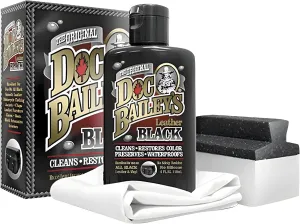 Doc Baileys Re-Dye Kit for Black Leather Exotic Auto Interior or Exterior- Recolor & Restore Faded, Cracked, & Scuffed Leather Seats, Dashboards, Rubber Trim, Fender Flare and Other Car Accessories