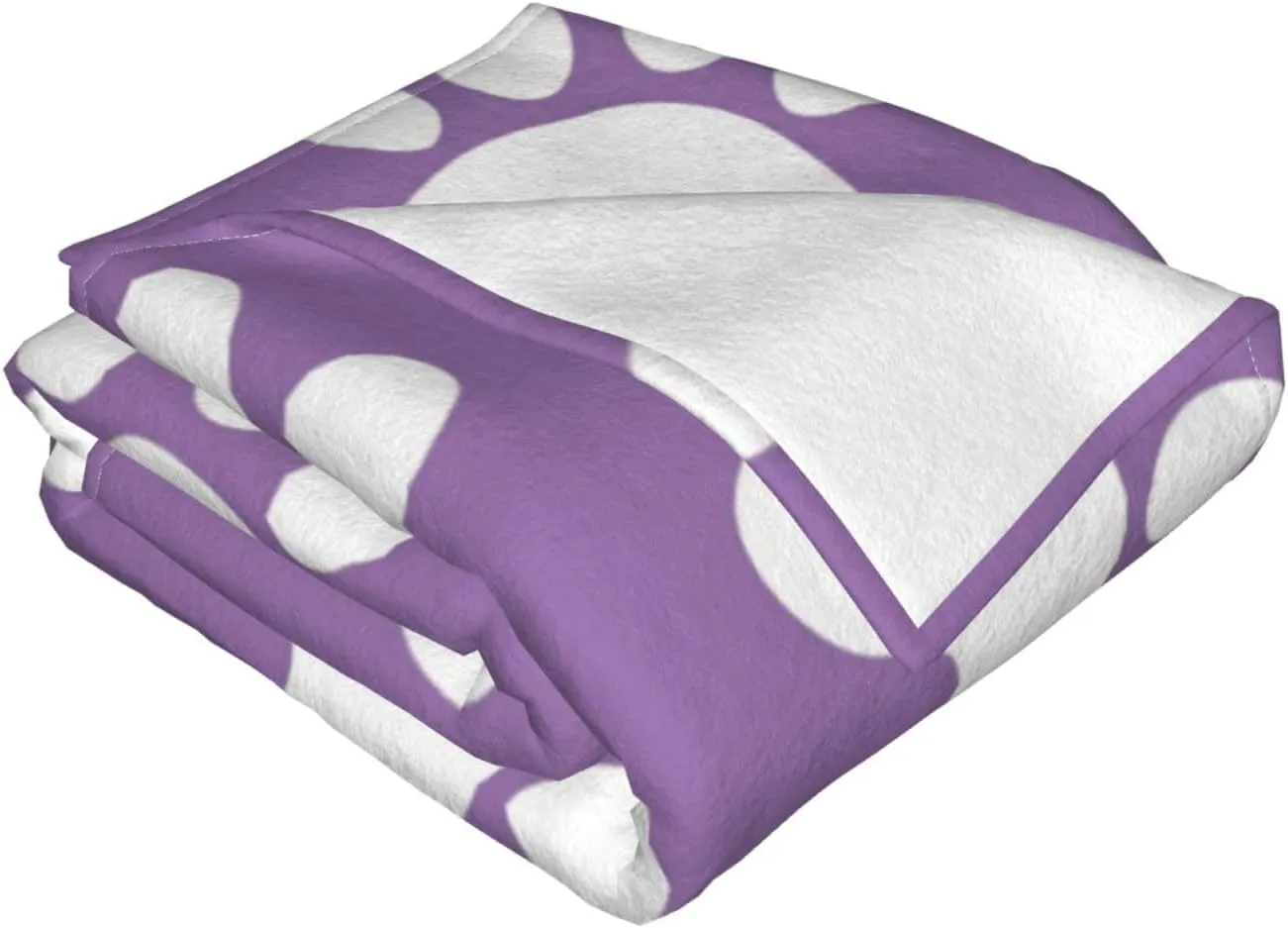 Dog Paw Print Style Purple 60"X50" Flannel Blanket - 100% Soft Polyester, Lightweight and Warm, Suitable for Families, Camping, Travel