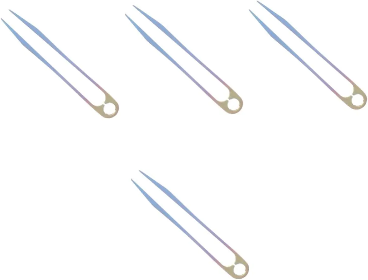 DOITOOL 4pcs Camping Tweezers Titanium Tweezers Tool Keychain Travel Accessory Outdoor Mini Tool