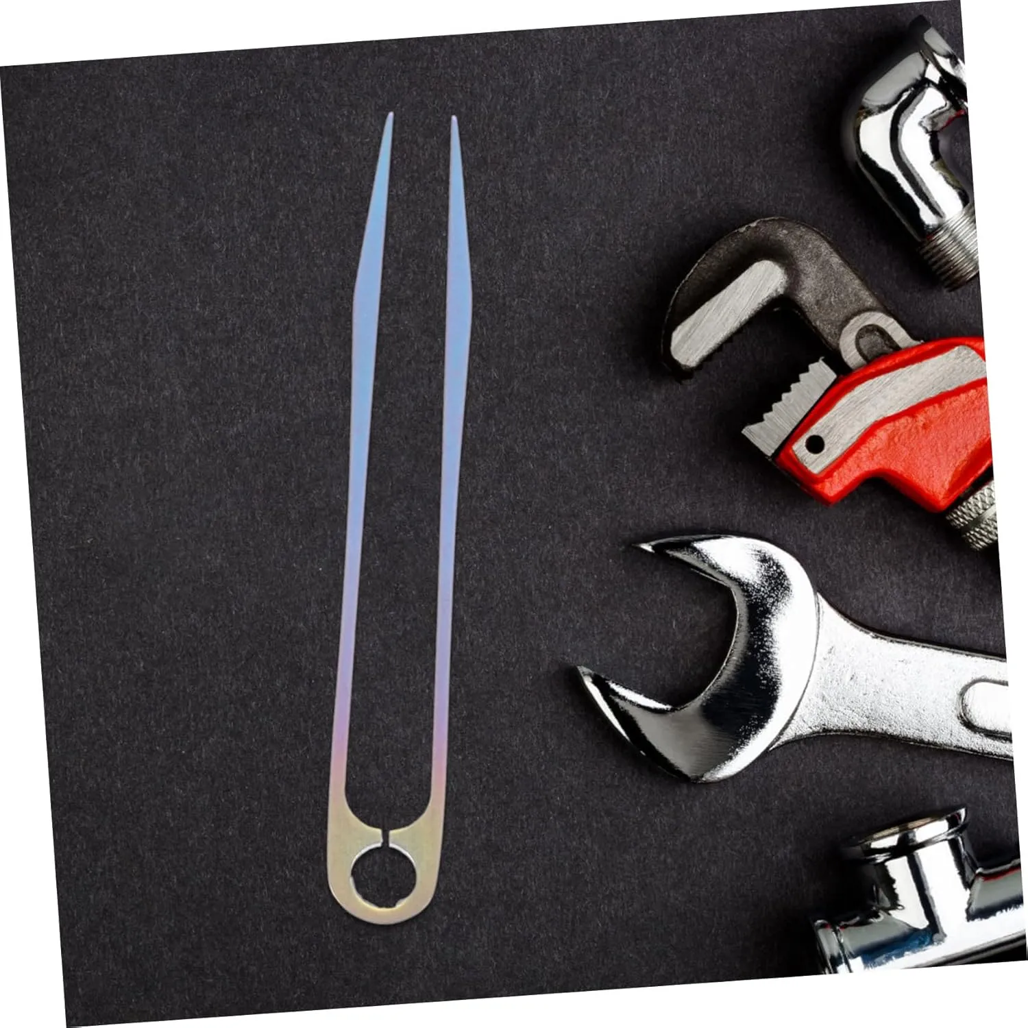 DOITOOL 4pcs Camping Tweezers Titanium Tweezers Tool Keychain Travel Accessory Outdoor Mini Tool