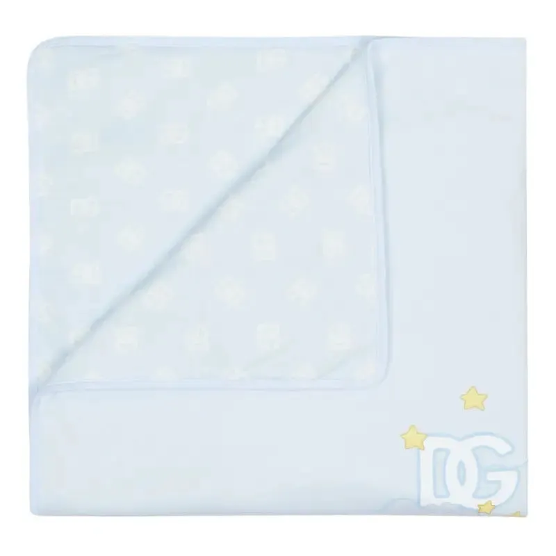 Dolce & Gabbana Blue DG Logo Jersey Blanket