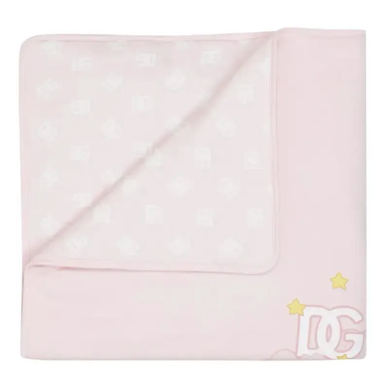 Dolce & Gabbana Pink DG Logo Jersey Blanket